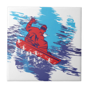 Carreau En Céramique Snowboardeur cool