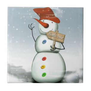 Carreau En Céramique Snowman du Pôle Nord