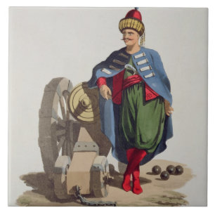 Carreau En Céramique Soldat turc, des 'costumes du divers national
