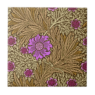 Carreau En Céramique Souci, brun, beige et violette de William Morris