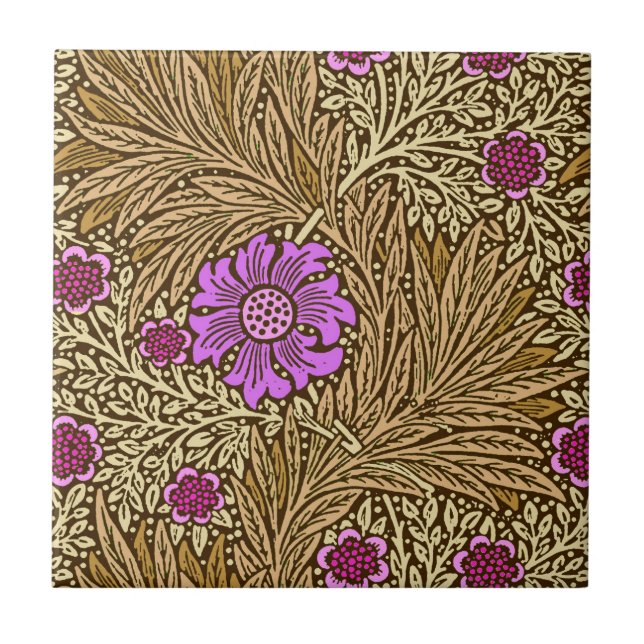 Carreau En Céramique Souci, brun, beige et violette de William Morris (Devant)