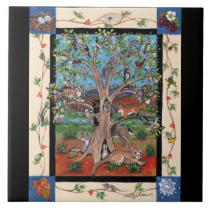 Carreau En Céramique "Southwest Tree of Life" Quatre saisons, Tile Triv
