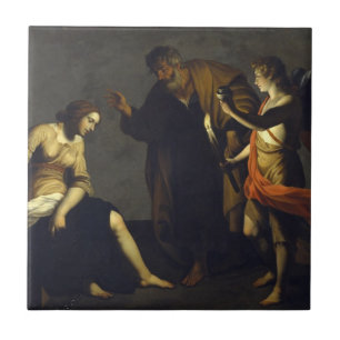 Carreau En Céramique St Agatha avec St Peter et ange - Alessandro