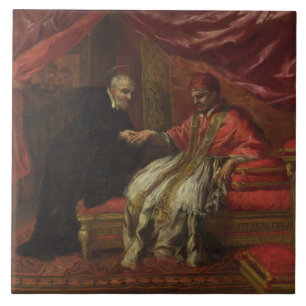 Carreau En Céramique St Filippo Neri guérissant pape Clemente VIII