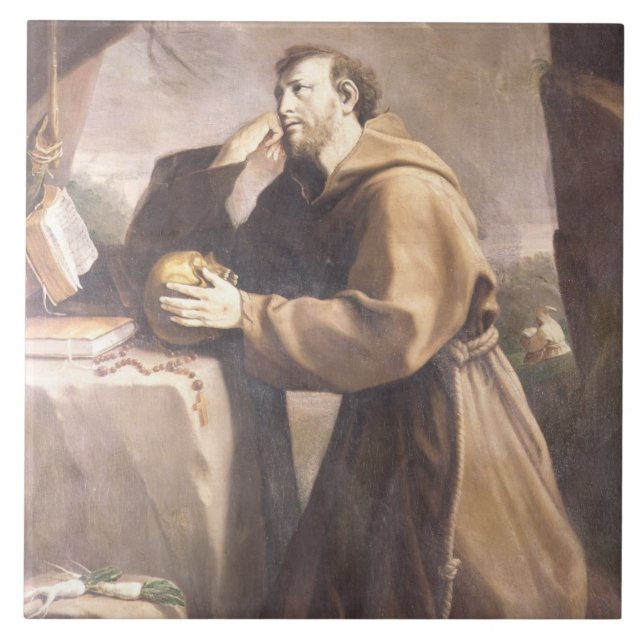 Carreau En Céramique St Francis d'Assisi à la prière (Devant)