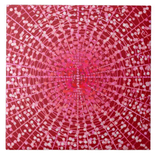 Carreau En Céramique Starburst Abstrait moderne, Bourgogne et rose