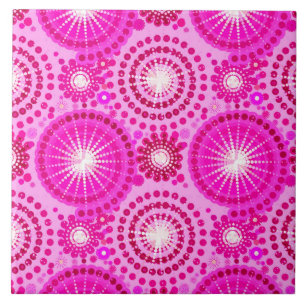Carreau En Céramique Starbursts et pinwheels, orchidée et magenta