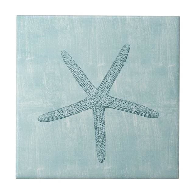 Carreau En Céramique Starfish bleu (Devant)