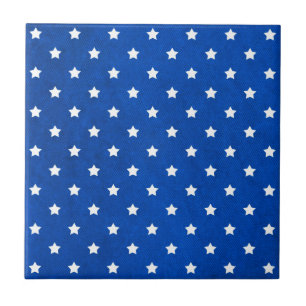 Carreau En Céramique Stars on Digital Fabric Texture by Shirley Taylor