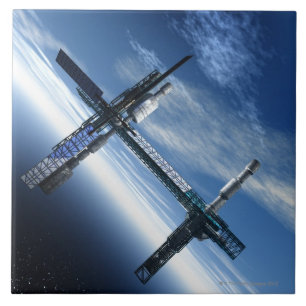 Carreau En Céramique Station spatiale. Illustration d'ordinateur d'un