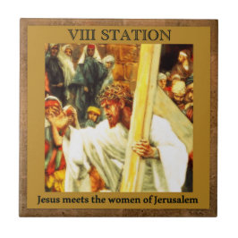 Carreau En Céramique Stations de la Croix n°8 de 15 Jésus rencontre les