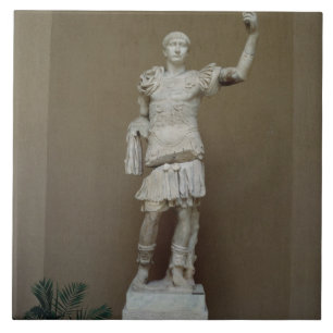 Carreau En Céramique Statue de l'empereur Trajan (ANNONCE 53-117)