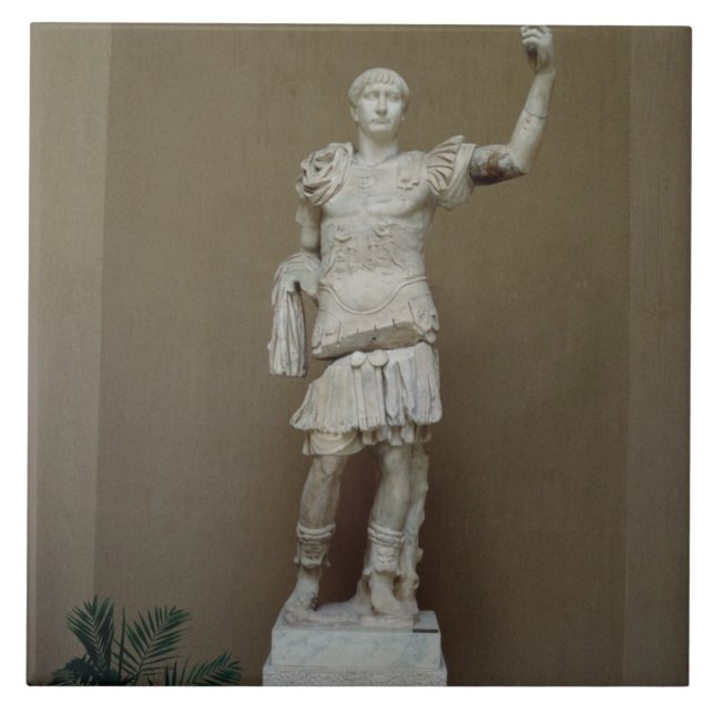 Carreau En Céramique Statue de l'empereur Trajan (ANNONCE 53-117) (Devant)