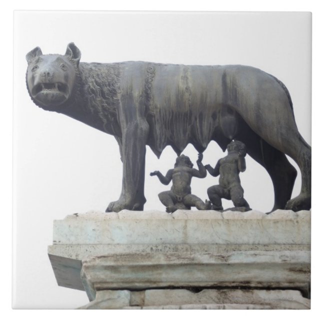 Carreau En Céramique Statue de loup de Capitoline (nourrisson de (Devant)