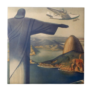 Carreau En Céramique Statue du Christ Rédempteur, Rio De Janeiro, Brési