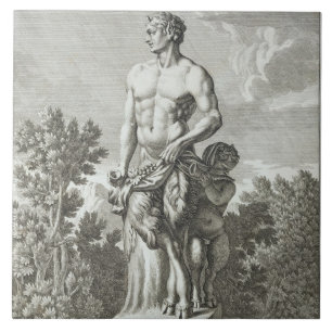 Carreau En Céramique Statue d'un satyre à Versailles, 1675, de 'Vues