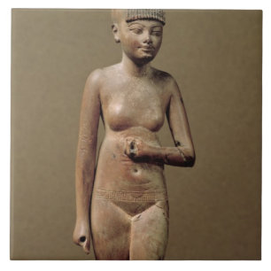 Carreau En Céramique Statue d'une jeune fille d'employé (bois)