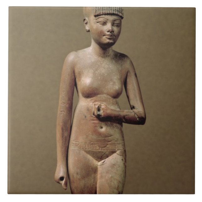 Carreau En Céramique Statue d'une jeune fille d'employé (bois) (Devant)