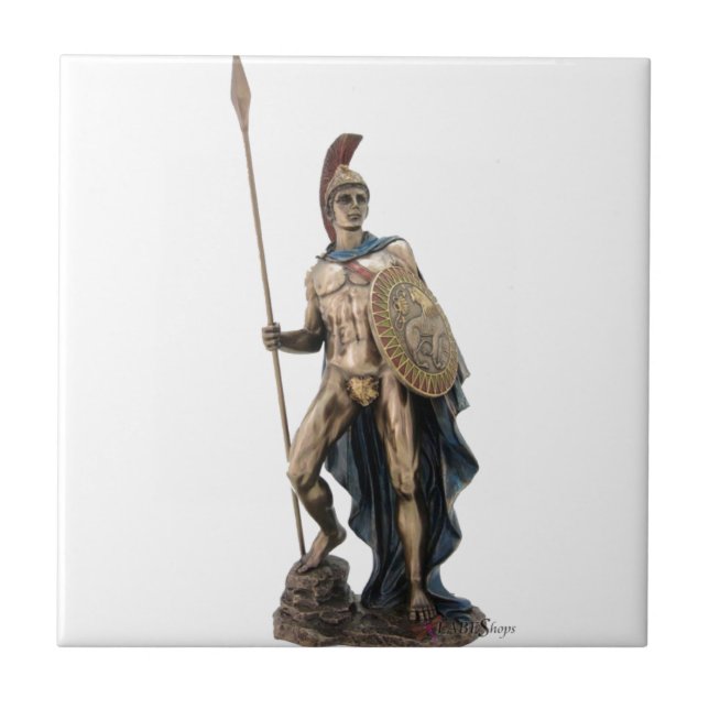 CARREAU EN CÉRAMIQUE STATUE GRECQUE D'UN DIEU DE GUERRIER D'ARES (Devant)