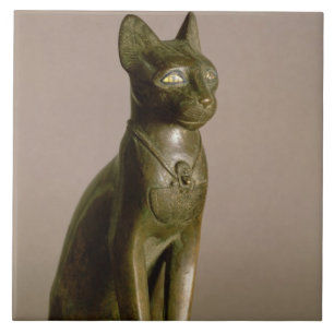 Carreau En Céramique Statuette d'un chat représentant la déesse Baste