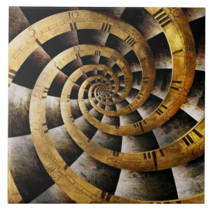 Carreau En Céramique Steampunk - horloge - l'écoulement du temps