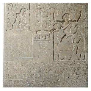 Carreau En Céramique Stele des colliers, Hormin recevant l'or