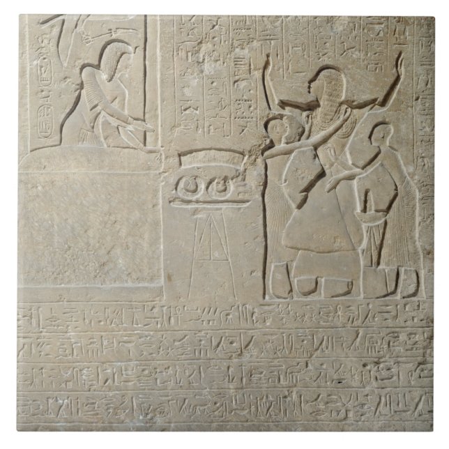 Carreau En Céramique Stele des colliers, Hormin recevant l'or (Devant)