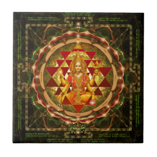Carreau En Céramique Stotram sur Devi Lakshmi - Shri Yantra-
