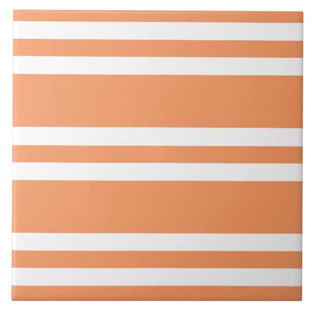 Carreau En Céramique Stripes orange et blanc (Devant)