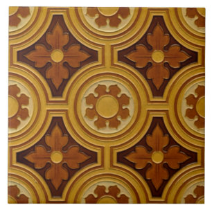 Carreau En Céramique Style gothique victorien ancien Majolica Tile Repr