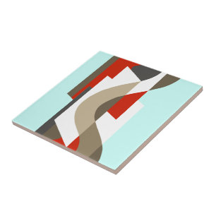 Carreau En Céramique SUISSE : Art déco Moderne : Bureau d'années '60,