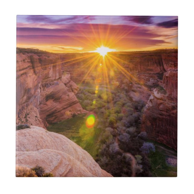 Carreau En Céramique Sunburst au Canyon de Chelly, AZ (Devant)