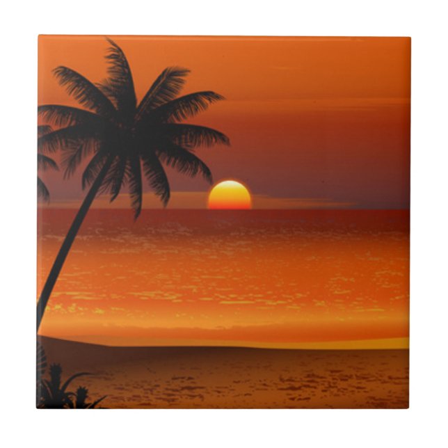Carreau En Céramique sunset beach oahu hawaii north shore carte postale (Devant)