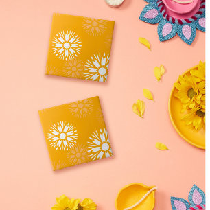 Carreau En Céramique Super Orange Daisy Fleur Retro Floral