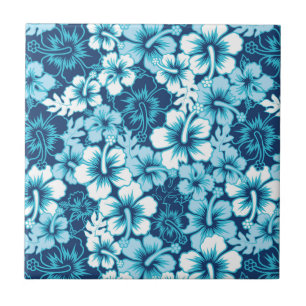 Carreau En Céramique Surf Floral Hibiscus Motif