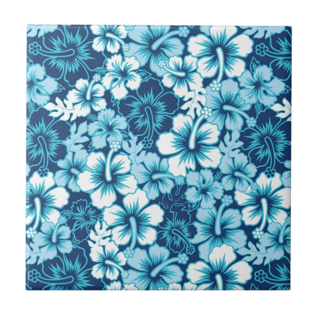Carreau En Céramique Surf Floral Hibiscus Motif (Devant)
