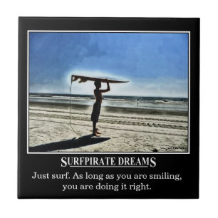 Carreau En Céramique Surfpirate rêve la tuile de motivation