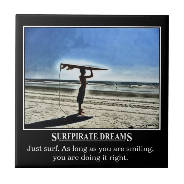 Carreau En Céramique Surfpirate rêve la tuile de motivation (Devant)
