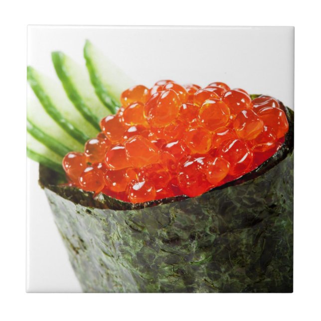 Carreau En Céramique Sushi d'Ikura (oeufs de poisson saumonés) Gunkan (Devant)