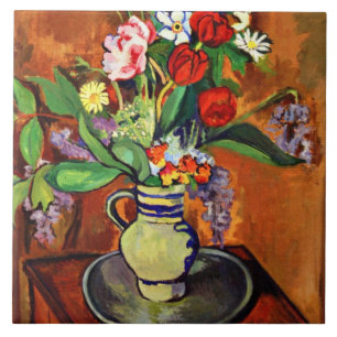 Carreau En Céramique Suzanne Valadon - Vase des fleurs, 1930
