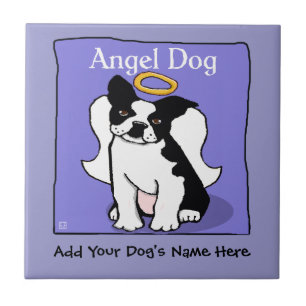 Carreau En Céramique Sweet Boston Terrier Angel Dog Memorial