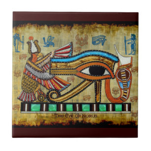 Carreau En Céramique Symbole à jet d'or égyptien antique de Ra