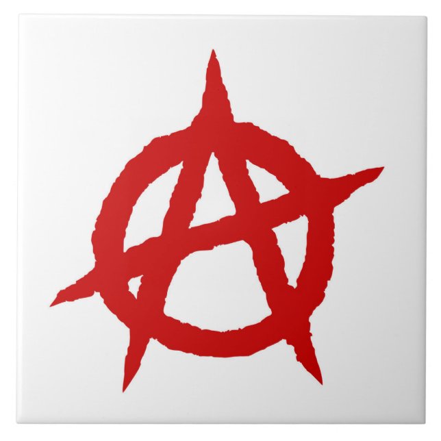 Carreau En Céramique Symbole anarchique musique punk rouge culture sign (Devant)