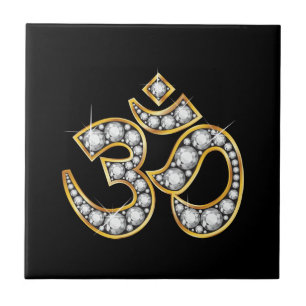 Carreau En Céramique Symbole de l'OM avec des pierres de "diamant"