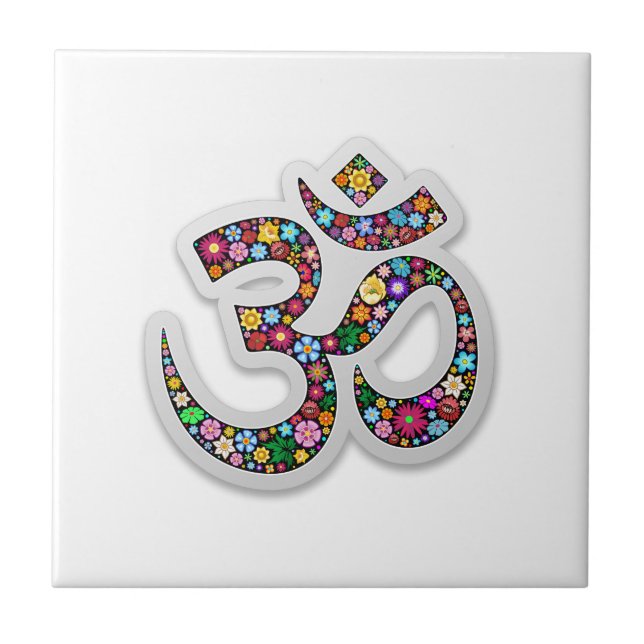 Carreau En Céramique Symbole de yoga d'Aum Namaste d'ohm de l'OM (Devant)