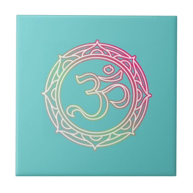Carreau En Céramique Symbole Om Sanskrit (Devant)
