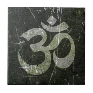 Carreau En Céramique Symbole rayé et porté de l'OM de yoga