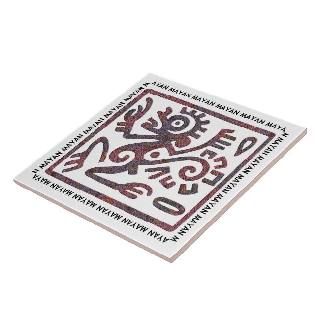 Carreau En Céramique Symbole singe maya (Côté)