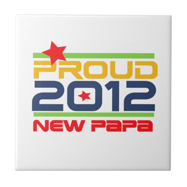 Carreau En Céramique T-shirts et cadeaux Proud New Papa 2012 (Devant)