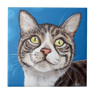 Carreau En Céramique Tabby Cat Peinture